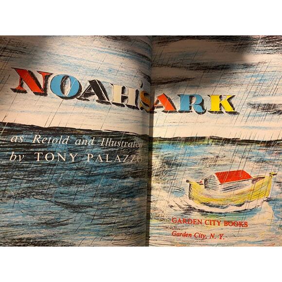 Vintage 1955 Noah’s Ark by Tony Palazzo Hardcover Children's Book - Picture 6 of 9